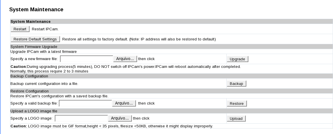 Acesse o menu localizado em Advanced -> Maintenance.