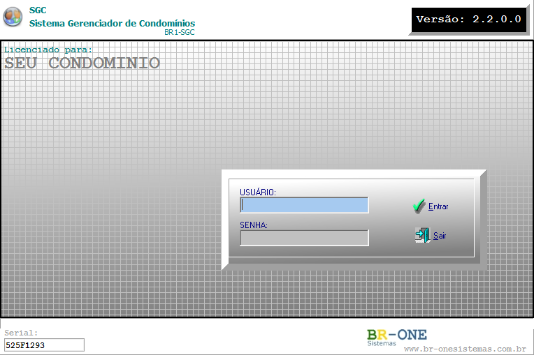 Tela: Login TELA DE ENTRADA DO SISTEMA.