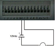 Entrada de alarme Na configuração da entrada de alarme do DVR, se o tipo de contato for normalmente aberto (NO), o alarme será ativado quando o contato for fechado.