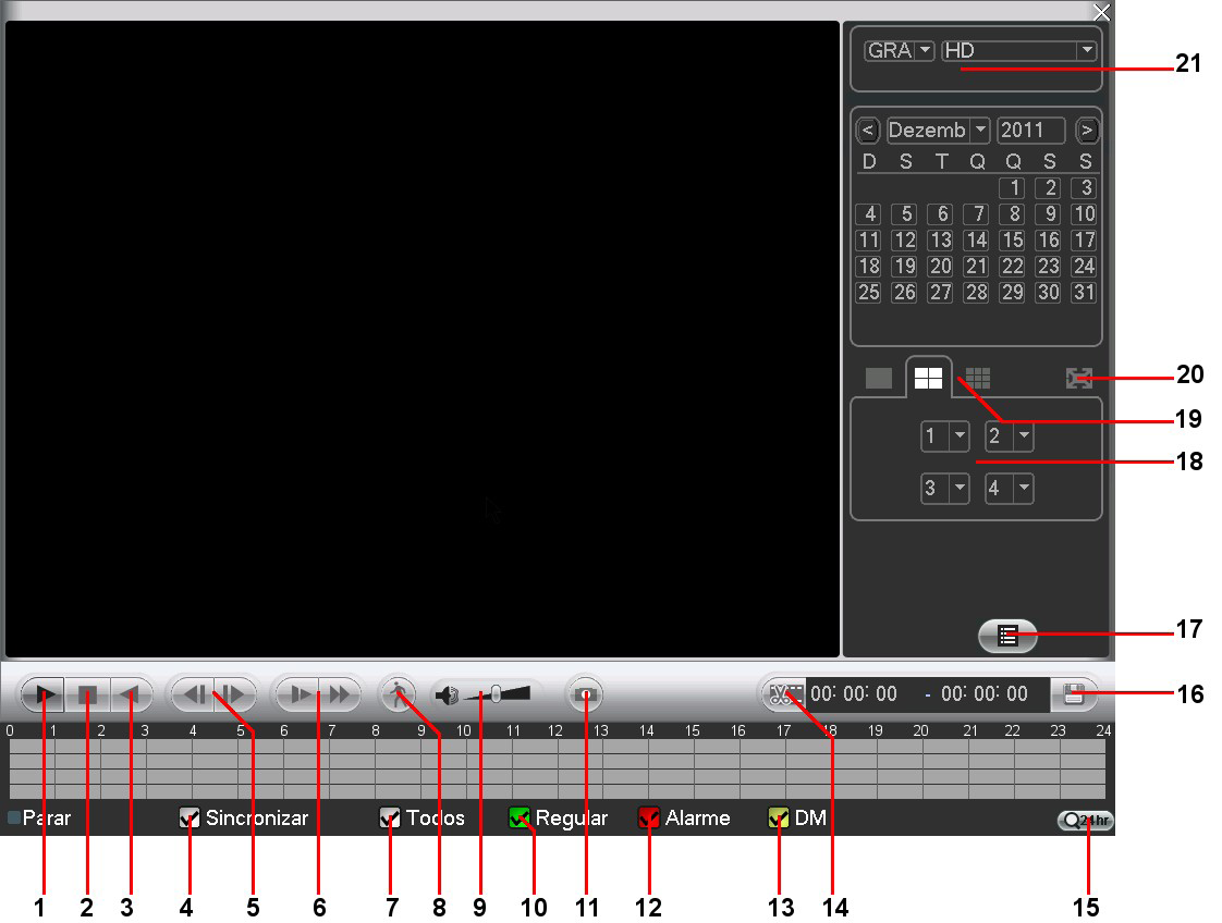 5.6. Busca e reprodução Menu Buscar Há quatro formas de acessar o menu Buscar: 1. Clicando na tecla no controle remoto. 2. Clicando em Buscar no Menu Auxiliar. 3. Clicando em Menu principal>buscar 4.