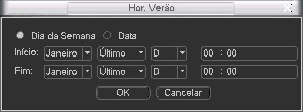 Geral O ajuste Geral inclui os seguintes itens conforme a figura a seguir: Ajuste geral Data e hora: ajuste a hora e a data do sistema.