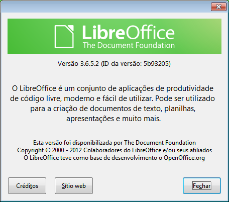 Figura 2 - Pacote Office da LibreOffice. O Writer é um editor de textos de código fonte aberto, isto é, é um software livre.