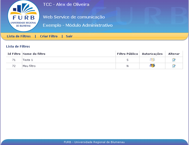 56 Figura 20 - Autenticação do administrador Após o administrador estar devidamente autenticado, a aplicação cria uma sessão PHP no servidor.