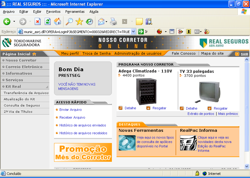 2 TELA PRINCIPAL REALIZADO O LOGIN,