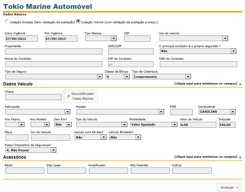 3. Novas Telas Alteramos a primeira e a terceira tela do Kit de Cálculo Web para o Auto Passeio.