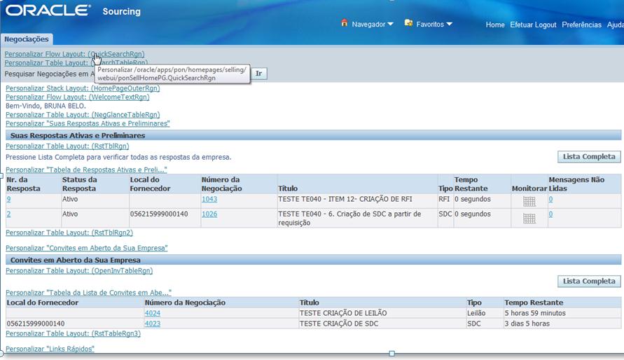 Sourcing Respondendo uma SDC Ao abrir a