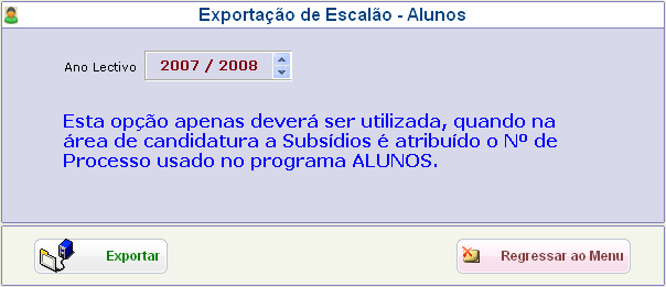 5.5 - Transportes Esta opção destina-se ao registo da informação relativa à utilização de Transportes Escolares.