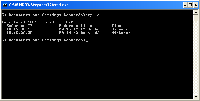 ARP Address Resolution Protocol Nesse caso, o nó remetente fornece a seu módulo ARP o endereço IP 10.15.36.