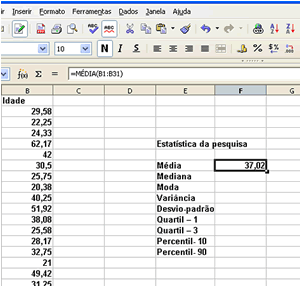 Clique o ícoe à direita o Assistete de Fuções MÉDIA e o resultado da média será apresetado o