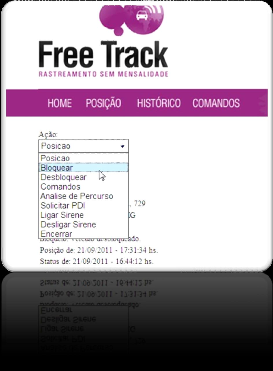 Recursos disponível diretamente para o usuário efetuar Bloquear Desbloquear Ligar Sirene (Item Opcional) Desligar Sirene (Item Opcional) Demais Recursos extras: