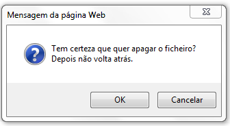 Caixa de diálogo de confirmação Este método destina-se a colocar no ecrã uma caixa de diálogo com dois botões, geralmente denominados OK e Cancelar.