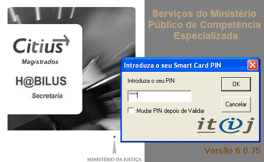 SmartCard no leitor (externo ou interno, consoante o tipo de computador que possua) e inserindo o
