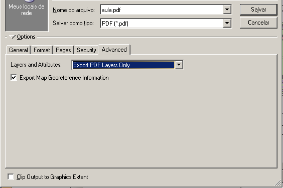 Terminando o Layout Exportação Exportar mapa para PDF (Portable Document Format) e.g.