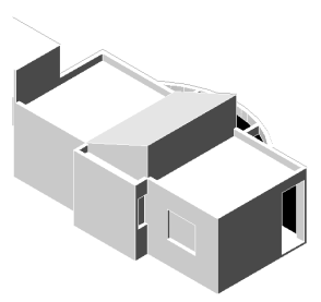 Por fim una com o comando Union o sólido triangular ao corpo da casa. Está pronto o seu modelo 3D.