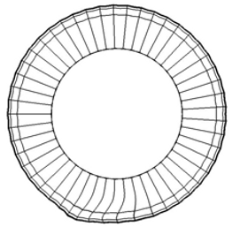 16, a qual representa a elipse de aderência típica de um pneu radial, que foi construída a partir de um determinado coeficiente de adesão (μ R ) entre o pneu e o pavimento asfáltico.
