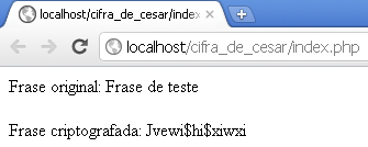 Implementando Cifra de César com PHP Se exibirmos os valores das variáveis $acriptografar e