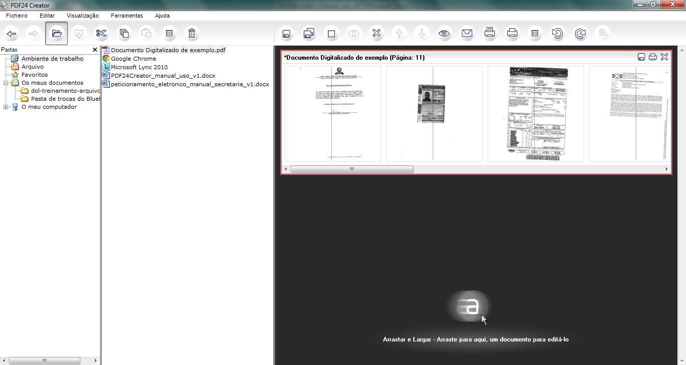 2.3 Usando o PDF24 Creator Passo 1: Passo 2: Selecione o documento PDF que deseja
