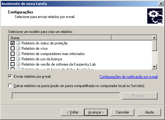 G U I A D E R E F E R Ê N C I A use as caixas de seleção apropriadas para selecionar na lista os modelos que serão usados para geração de relatórios para entrega adicional via e-mail. Figura 172.