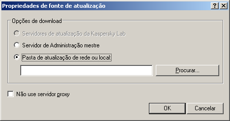 A T U A L I Z A Ç Ã O Pressione o botão OK. Figura 218. Seleção das fontes de atualização para o banco de dados antivírus e os módulos de aplicativo 5.