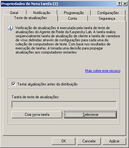 G U I A D E R E F E R Ê N C I A 3. Abra a guia Teste de atualizações (veja a figura abaixo). Figura 225. Configuração do teste de atualizações 4.