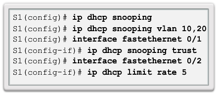 Segurança de porta de switch DHCP Snooping O DHCP Snooping especifica