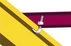 SÉTIMO PASSO: Locação das terças sobre as tesouras 7 PASSO Fixar as terças sobre as tesouras usando o sistema de parafusos gancho (ver figura abaixo).