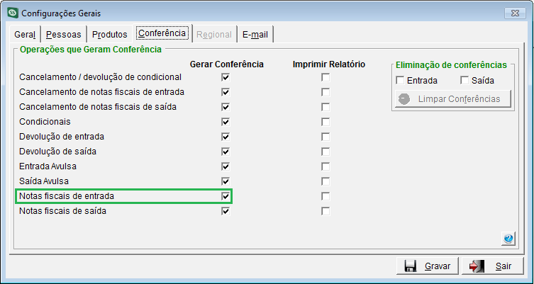 10 Figura 08 - Configurações Gerais, Conferência Notas fiscais de entrada Após ser efetuada a identificação da localização deve-se realizar a leitura/digitação do código de barras do produto.