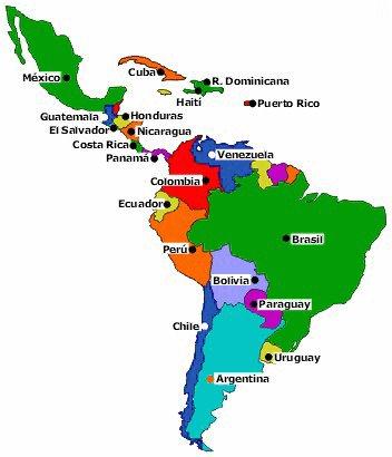 Países da América Latina 1. Argentina 2. Bolívia 3. Brasil 4.