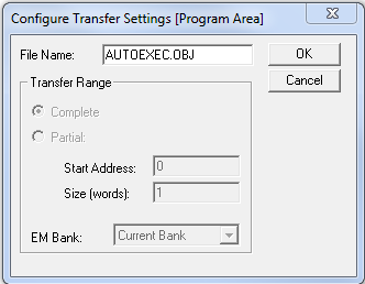 Area, selecione Transfer To e clique em Memory Card.