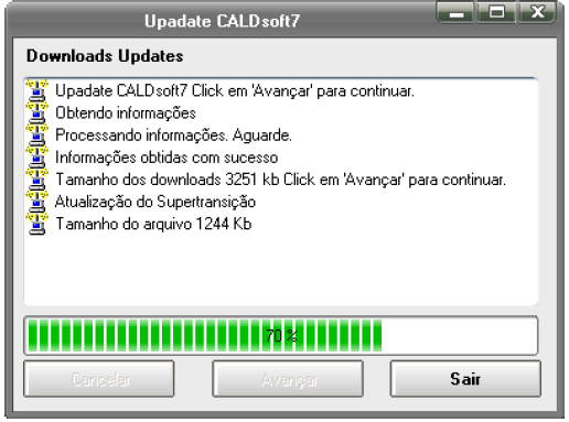 Atualização automática pela internet (Update) O CALDsoft7 possibilita, conforme a modalidade adquirida, que o usuário receba cada nova figura