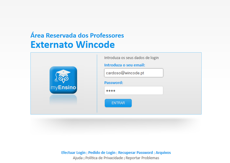 pt Para aceder à área reservada de professores: http://myensino.exemplo.