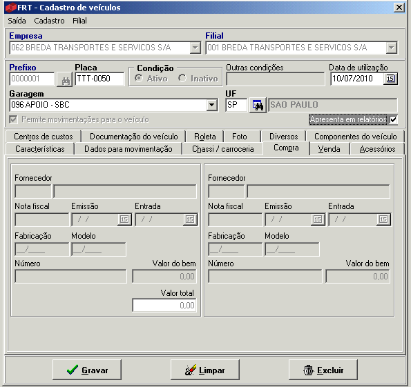 PÁGINA: 10/13 Espécie: Informar dado clicando no botão de pesquisa ( (Ativo, Disponível para venda, etc). ). Exemplo: Situação do veículo 3.3.5.