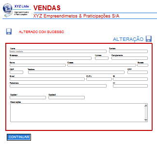 Alteração Ao acessar a alteração será exibida a listagem de todos os registros cadastrados. Para alterar um registro tecle na pasta correspondente.