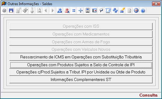 Nesta tela deve ser informado o tipo e a quantidade de selo de controle utilizada na saída dos produtos sujeitos ao selo de controle, pelos fabricantes ou importadores desses produtos. Ex.