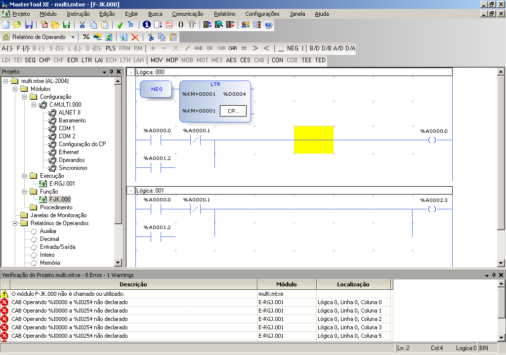 Descrição do Produto O software MasterTool Extended Edition é a ferramenta de configuração e programação de equipamentos ALTUS (Série Grano, Série Ponto, Série PX e AL-2004), incluindo CPs e remotas.