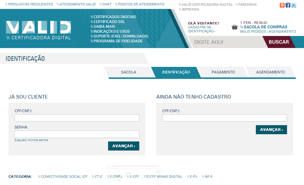 CAA/MG REVISÃO 2 Data: 05/06/2014 Página 4 de 9 10. Seu produto agora consta na sacola de compras. Confirme os dados e clique em FECHAR PEDIDO: CONTINUAR 11.