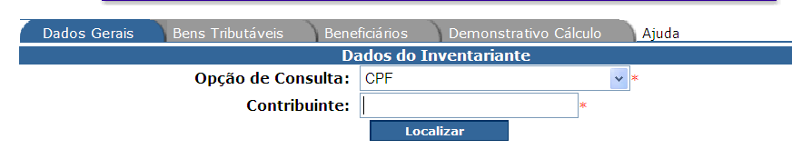 O preenchimento da GIA ITCD-e se inicia na aba Dados Gerais, com as seguintes informações: 4.1.