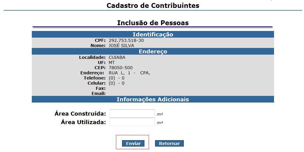 Após o preenchimento de todos