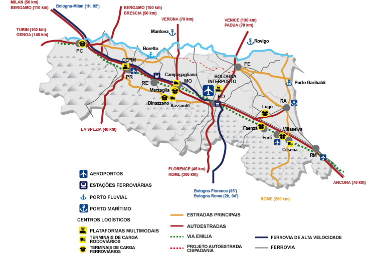 2. Redes de transporte A rede de transporte regional cobre o inteiro território. O mapa nesta página mostra somente a infra-estrutura principal.