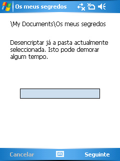 5. Prima Seguinte para começar a desencriptar os ficheiros