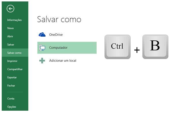 2.1. ATALHOS DE NAVEGAÇÃO 7. Atalho Salvar Direto DICA IMPORTANTE: Aprender a usar os atalhos do Excel é uma questão de costume.