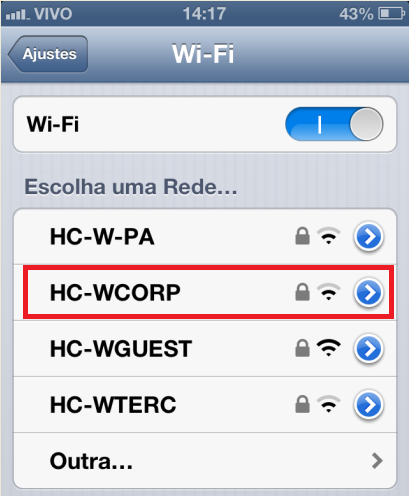 3º Passo - Habilitar o Wi-Fi, caso o mesmo estiver