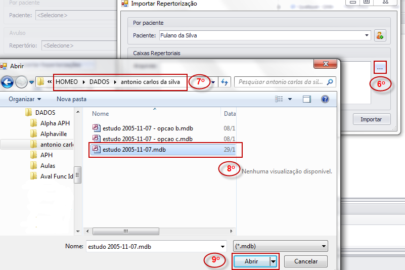 IMPORTACÃO REPERTORIZAÇÕES DAS VERSÕES ANTERIORES DO REPERTÓRIO DIGITAL (VERSÃO 1.0 E 2.0) ETAPAS DE IMPORTAÇÃO DE REPERTORIZAÇÕES: 1º. Abrir repertorização 2º.