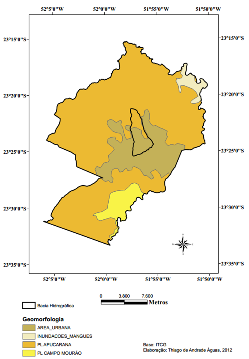 A bacia está situada no Terceiro Planalto Paranaense, no subplanalto de Apucarana (Figura 3), pertencendo a