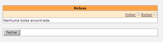 Ao clicar no link Incluir, os seguintes elementos de despesa serão apresentados : Entre os elementos de despesas listados, somente Infraestrutura e Taxas de Inscrição podem ser solicitados e, se