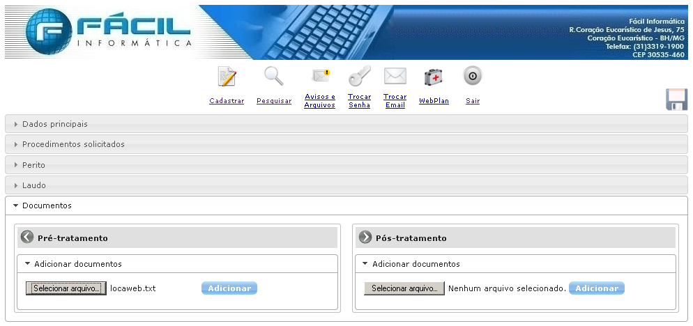 Pré tratamento: Todos os procedimentos que necessitam de autorização prévia são obrigatórios anexar: - Laudo - Periograma - Raios-X inicial/final -Justificativa - TCLE OBS: Se não encaminhado os