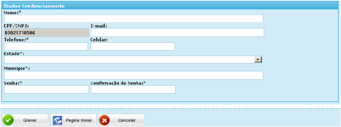 4 Help de NFSe clicando no ícone para a tela de login 12, e o ícone leva o usuário Credenciamento do Tomador/Prestador de fora do município O credenciamento do Tomador e feito no mesmo link do