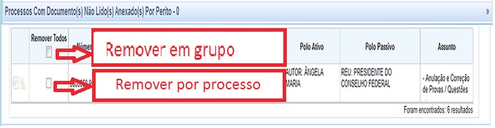 ser clicado para que a remoção do status do documento seja efetuada, removendo-o do agrupador No ícone, o servidor poderá abrir a tarefa do fluxo em que o processo se encontrar, sendo permitida,