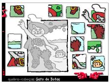Imagem 10: Tela do jogo Quebra-cabeça, com a imagem do Gato de botas. 2.