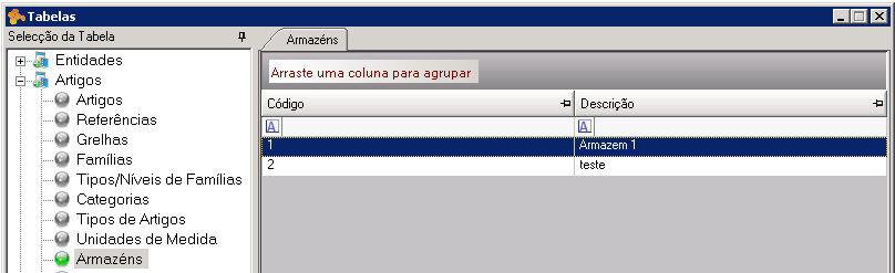 Arm. Stock: Código do armazém do qual vai ser carregado o stock para o MSS, caso esteja configurado para isso; Arm.